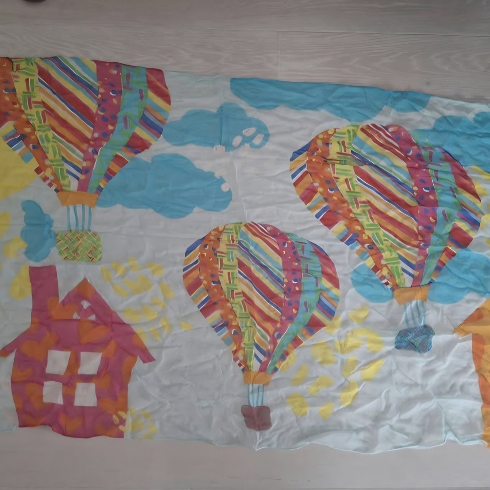 Source Unknown Multicolor Hot Air Balloon Scarf